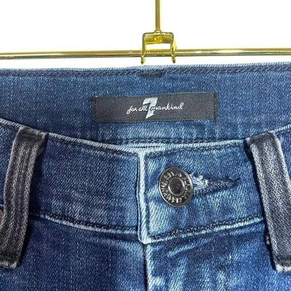 7 For All Mankind Two Tone Mid-Rise Ankle Jeans in Black and Blue Size 24 - Picture 10 of 12